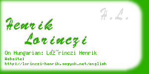 henrik lorinczi business card